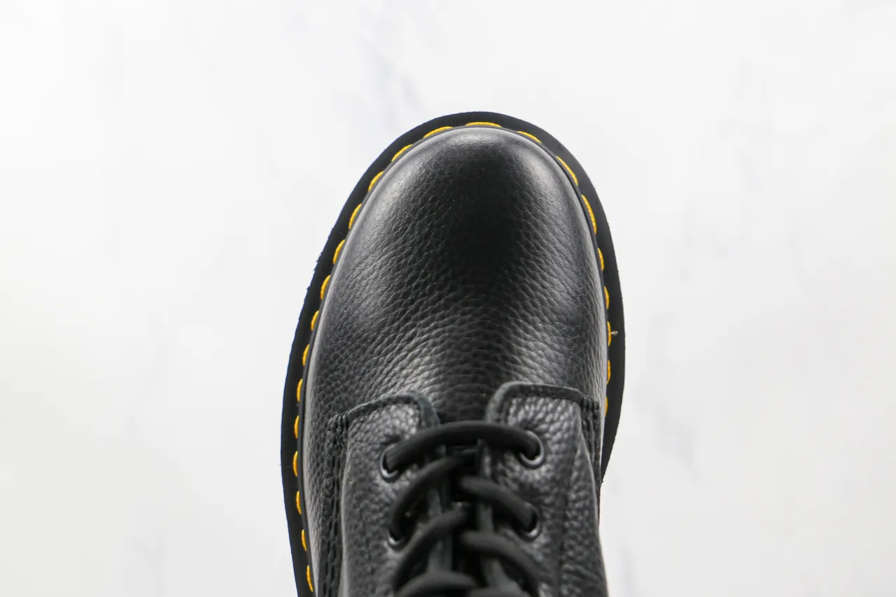 Dr. Martens 1460 काला पेब्ल्ड लेदर 8-आई मर्टिन बूट 5