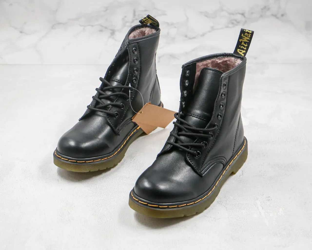 Dr. Martens 1460 حذاء مارتن جلد أسود ناعم 7