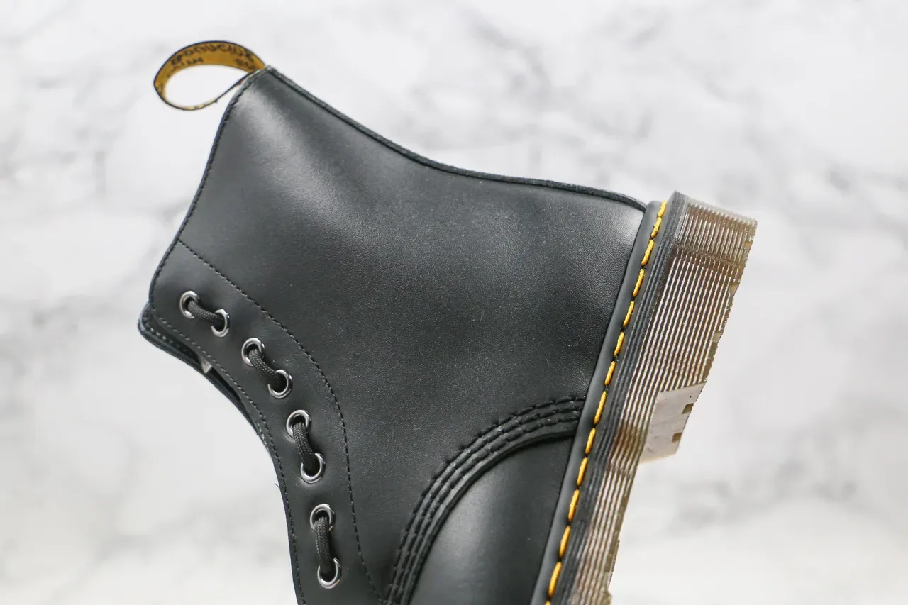 Dr. Martens 1460 काला स्मूथ लेदर साइड ज़िप मार्टिन बूट्स 5