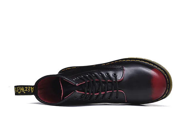 Dr. Martens 1460 কালো মসৃণ চামড়া হলুদ সেলাই মার্টিন বুটস 3