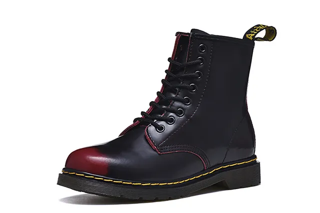Dr. Martens 1460 কালো মসৃণ চামড়া হলুদ সেলাই মার্টিন বুটস 7