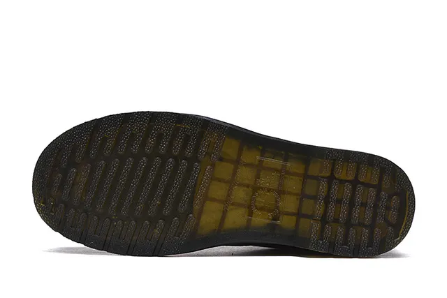 Dr. Martens 1460 কালো মসৃণ চামড়া হলুদ সেলাই মার্টিন বুটস 13