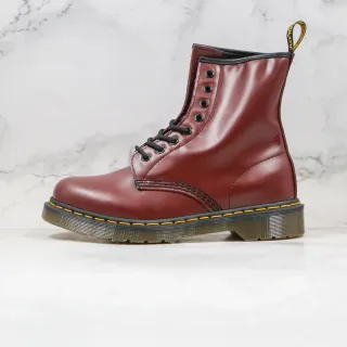 Dr. Martens 1460 बर्गंडी चिकनी चमड़ी मार्टिन बूट