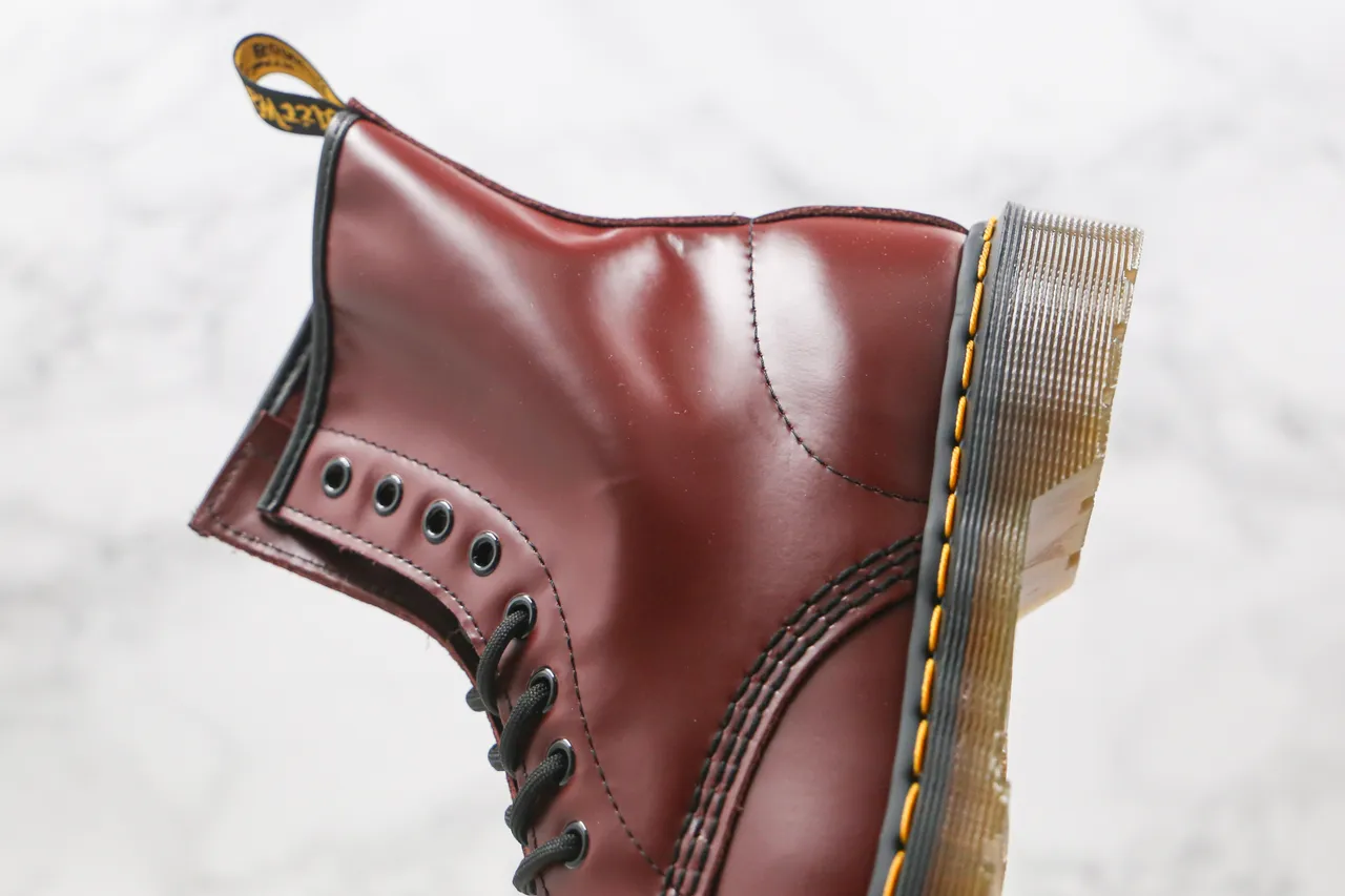 Dr. Martens 1460 酒红色 光滑皮革 马丁靴 4