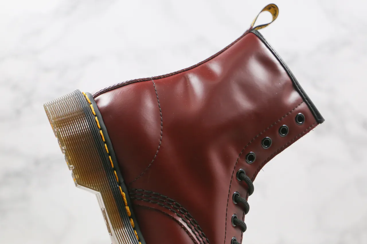 Dr. Martens 1460 酒红色 光滑皮革 马丁靴 5