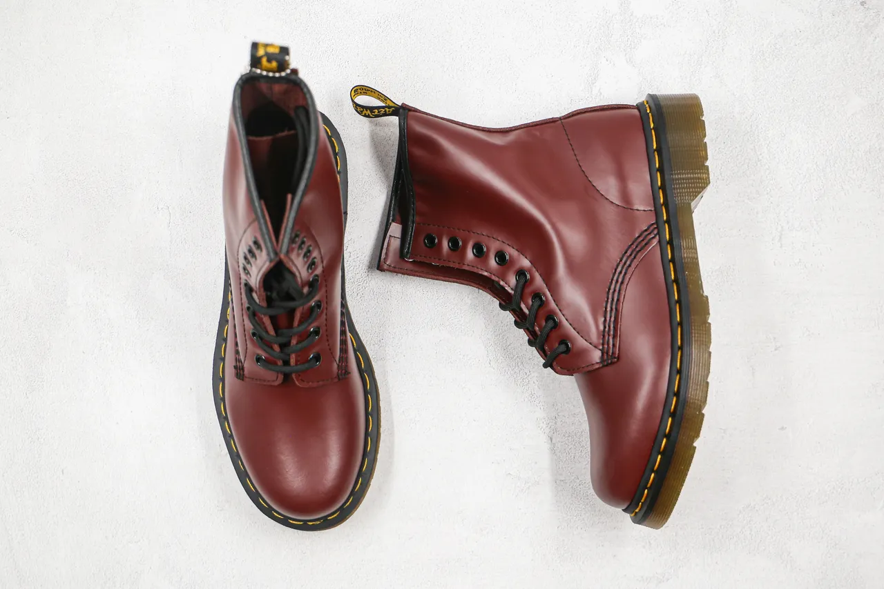 Dr. Martens 1460 酒红色 光滑皮革 马丁靴 7