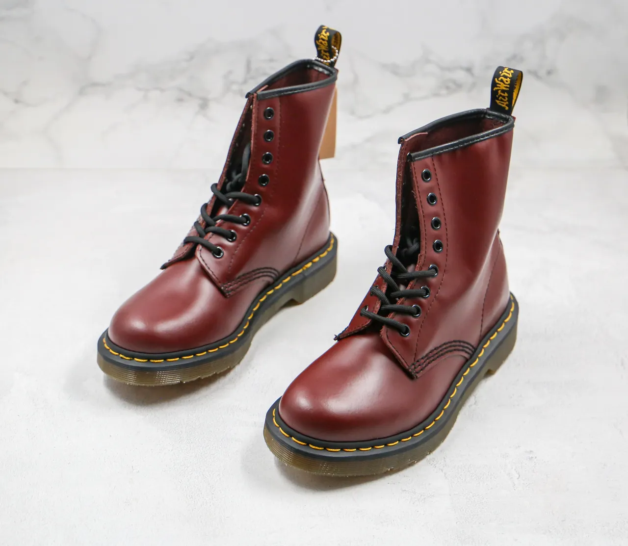 Dr. Martens 1460 酒红色 光滑皮革 马丁靴 8
