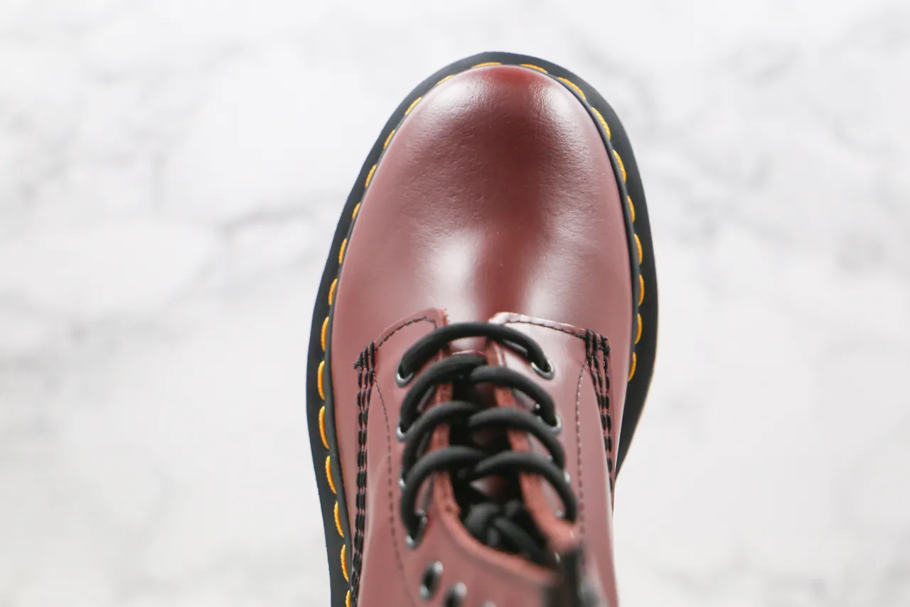 Dr. Martens 1460 酒红色 光滑皮革 马丁靴 9