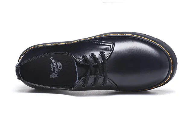 Dr. Martens 1461 黑色黄色 平台底 韦尔特缝线 休闲鞋 2