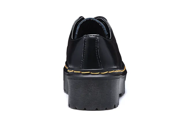 Dr. Martens 1461 黑色黄色 平台底 韦尔特缝线 休闲鞋 5