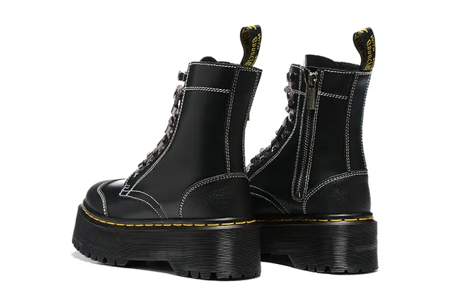 Dr. Martens Jadon Plateforme Bottine Martin Noire à coutures contrast 4