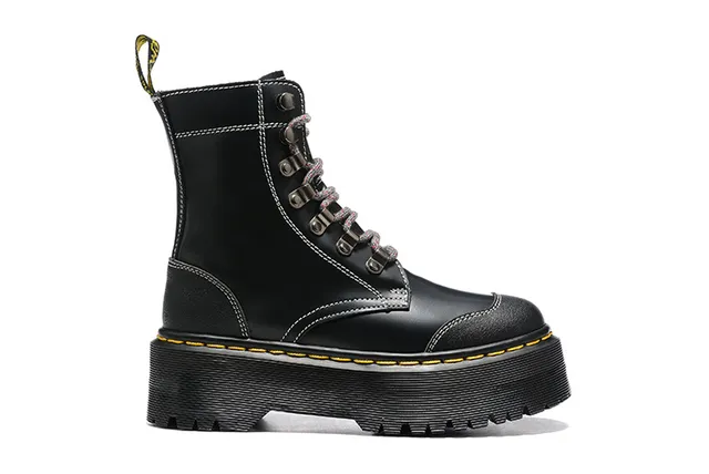 Dr. Martens Jadon Plateforme Bottine Martin Noire à coutures contrast 5