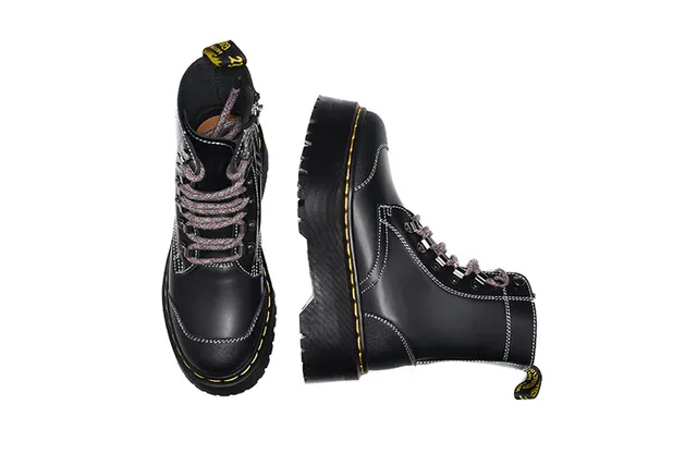 Dr. Martens Jadon Plateforme Bottine Martin Noire à coutures contrast 6