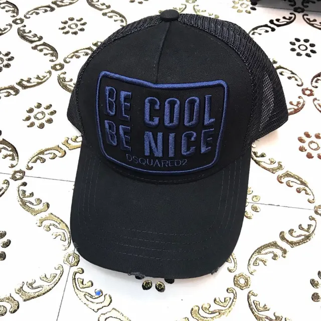 Dsquared2 Be Cool Be Nice सिलाई हुई नेवी बेसबॉल कैप 4