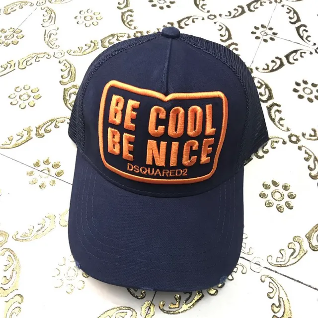 Dsquared2 Be Cool Be Nice सिलाई हुई नेवी बेसबॉल कैप 5