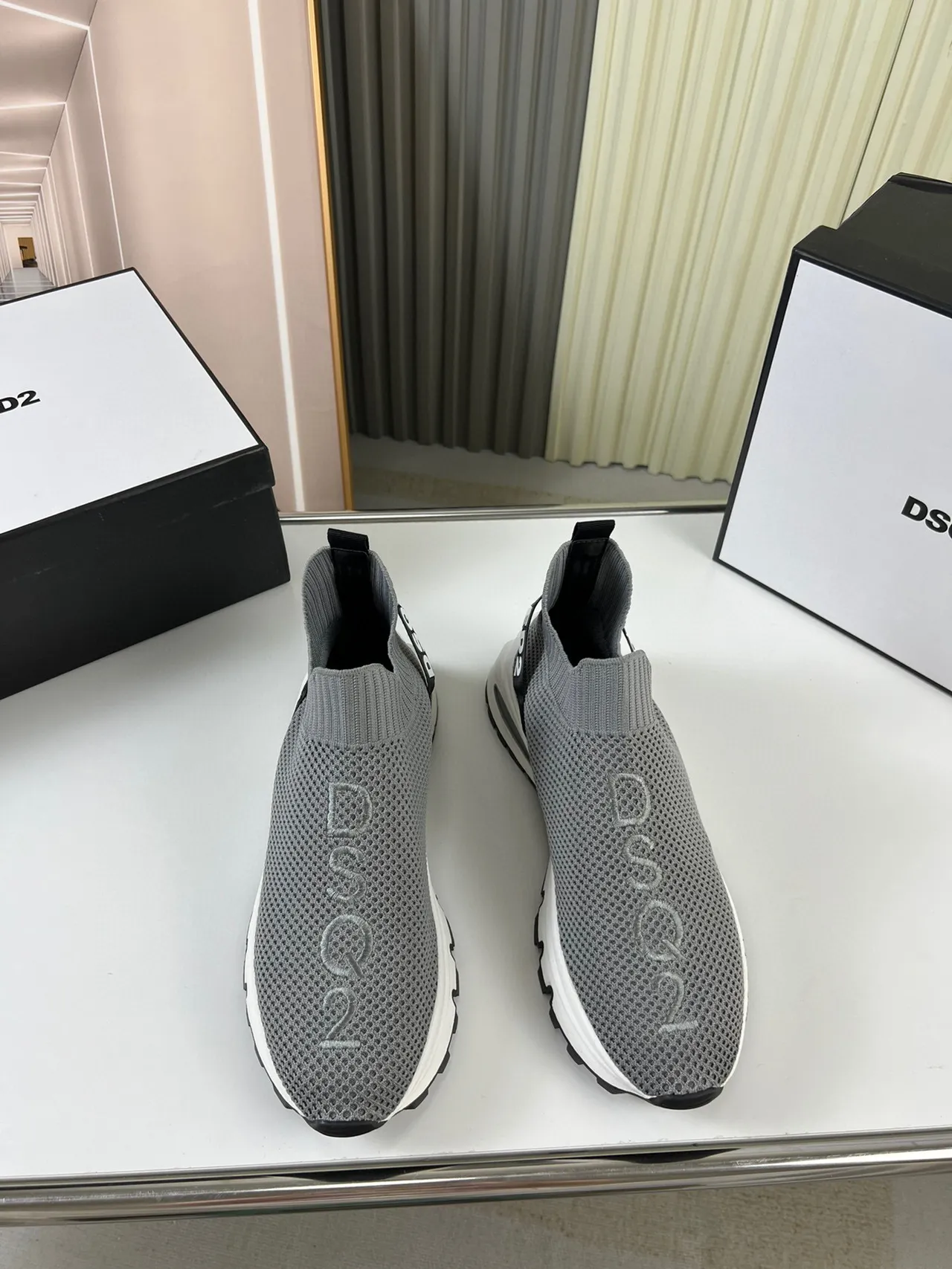 Dsquared2 Speed Trainer Gray Sock-Fit Lifestyle Sneakers 8