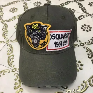 Dsquared2 বাঘের প্যাচ অলিভ গ্রিন বেসবল ক্যাপ