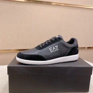 Emporio Armani EA7 Zapatillas Lifestyle de Ante y Cuero Negro con Paneles