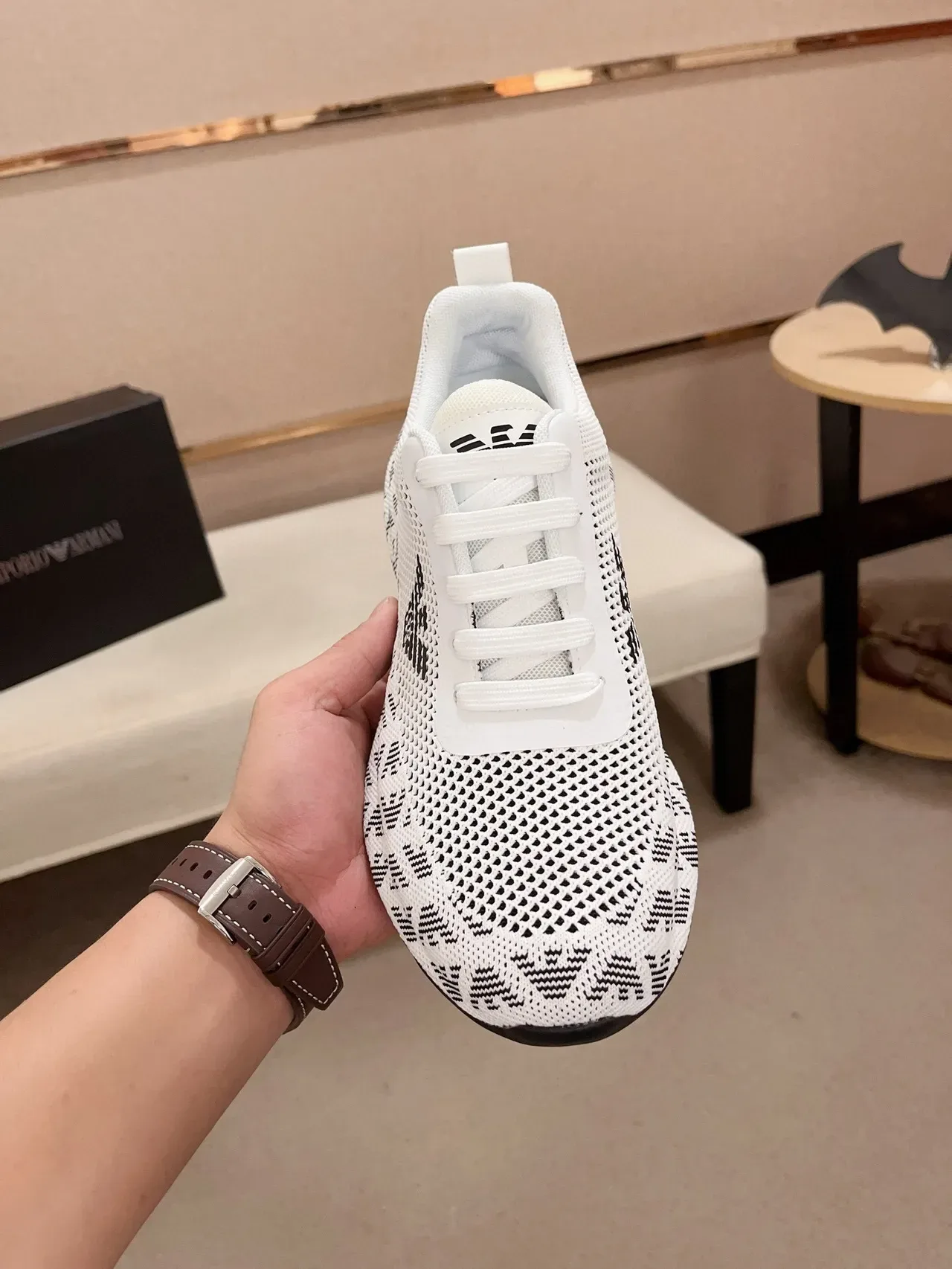 Emporio Armani Zapatillas Lifestyle de Punto con Monograma y Logo de Águila 2