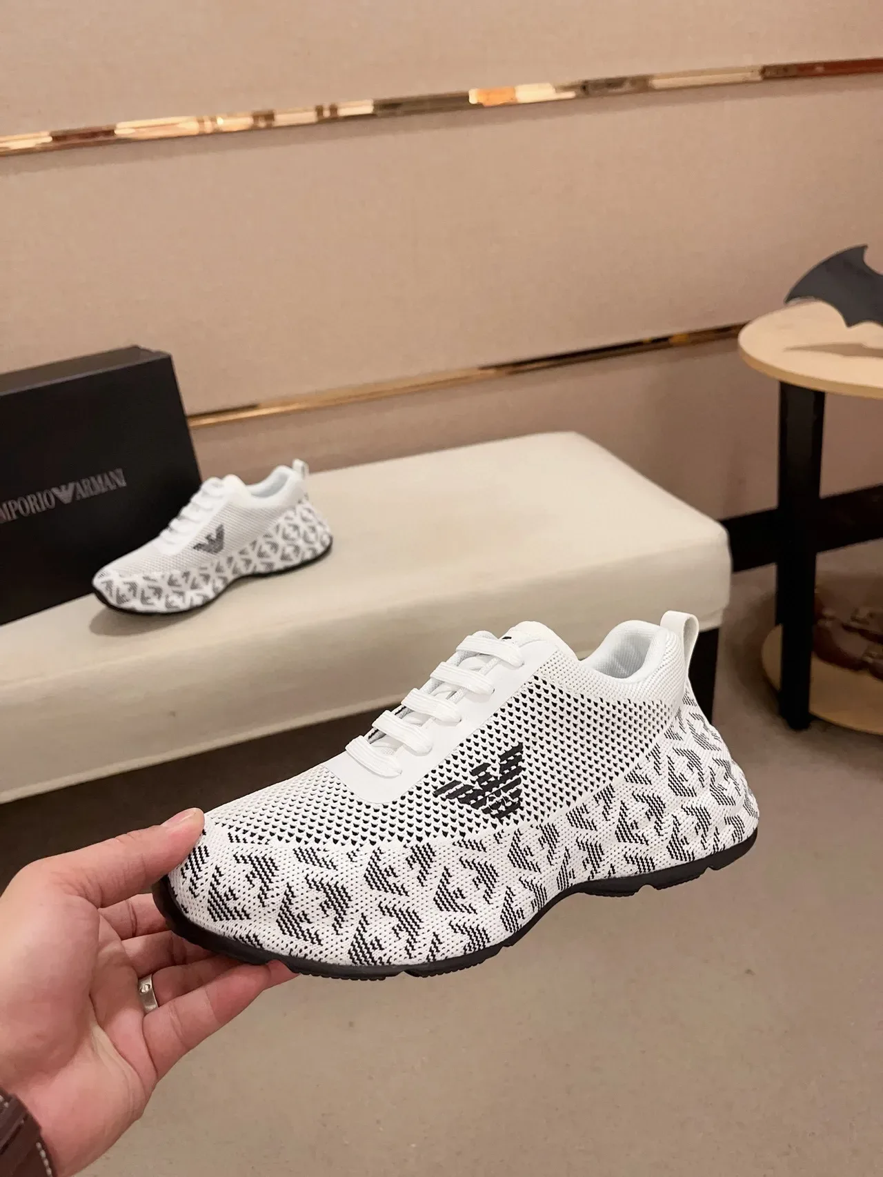 Emporio Armani Zapatillas Lifestyle de Punto con Monograma y Logo de Águila 3