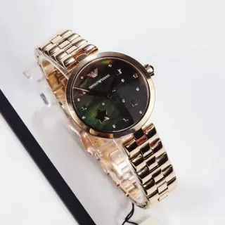 Emporio Armani Star Motif गुलाबी सोने का टोन क्वार्ट्ज घड़ी