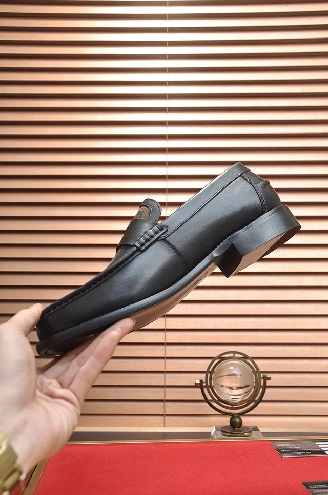 Fendi Noir Brun Cuir FF Monogramme Bride Mocassin 6