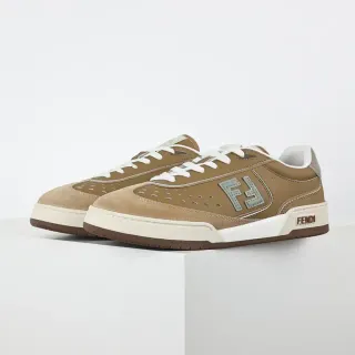 Fendi 棕色 米色 穿孔 麂皮 鞋头 分层 鞋面 生活方式 运动鞋