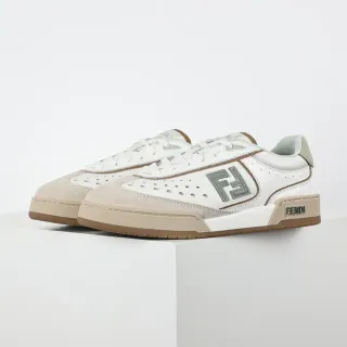 Fendi FF Logo White and Beige Lifestyle Sneakers