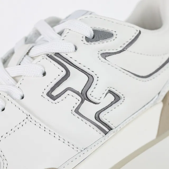 Fendi FF Monogram White Beige Lifestyle Sneakers 6