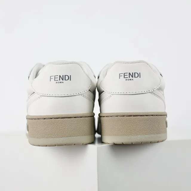 Fendi FF Monogram White Beige Lifestyle Sneakers 8
