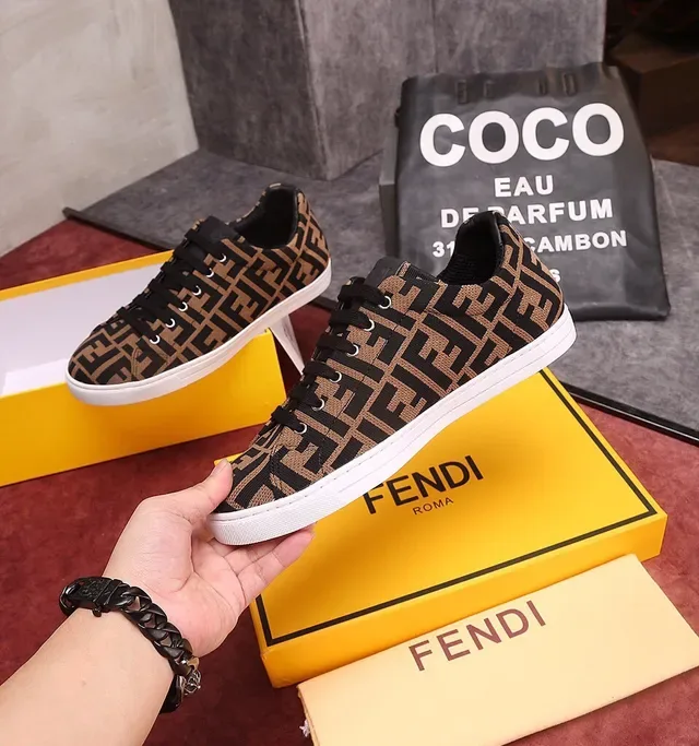 Fendi Monogram Textile Low-Top Lifestyle Sneakers 2