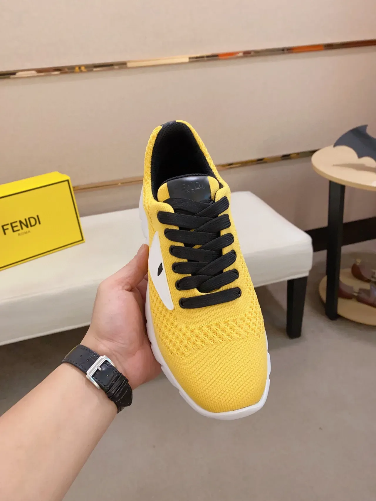 Fendi Monster Eye Sneaker Yellow Black White Lifestyle Sneakers 9