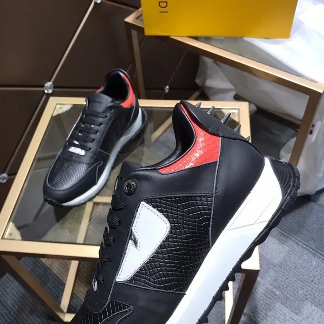 Fendi Run Away preto vermelho branco tênis lifestyle 5