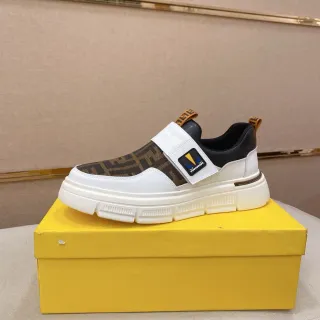Fendi 白棕色 便鞋 印花 休闲运动鞋