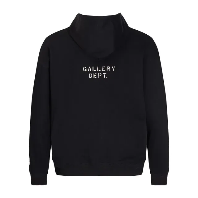 Gallery Dept काला भूरा न्यूनतम टेक्स्ट प्रिंट स्टैंडर्ड फिट हूडी 4