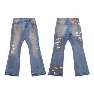 Gallery Dept Distressed Paint-Splatter Flared Jeans
