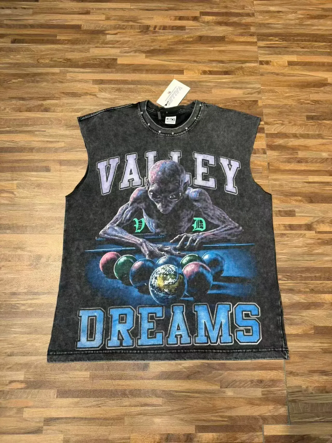 Acid-Wash Denim Graphic Vest Top 5