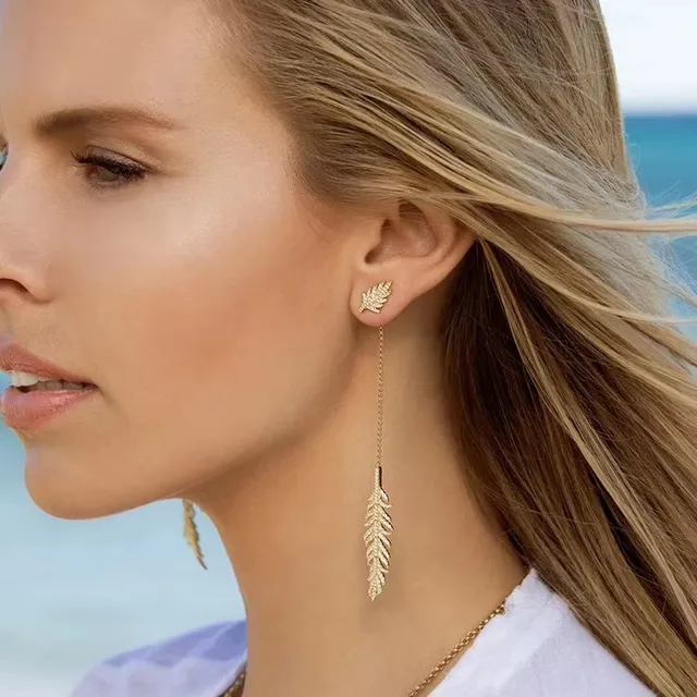APM Monaco Feather Pavé Crystal Chain-Drop Earring 8