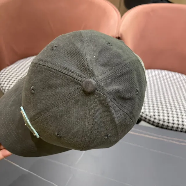 Casquette de baseball vert militaire gris structurée à six panneaux de couronne bord pré-courbé 9