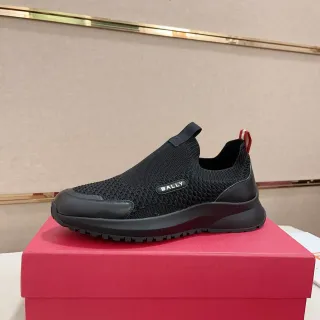 BALLY Chaussures lifestyle sneakers noires en tricot slip-on