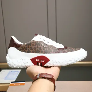 Bally Monogram-Print Brown and White Chunky Sneakers