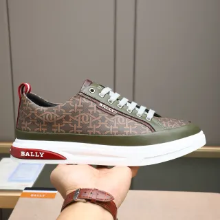 BALLY حذاء رياضي أسلوب حياة من نسيج مطبوع وجلد زيتوني