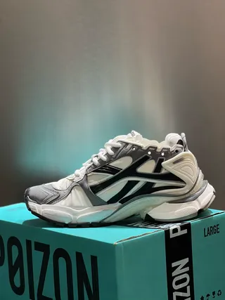 Sneakers Chunky Beige Noir Synthétique En Couches Cage Lacets Asymétriques 5
