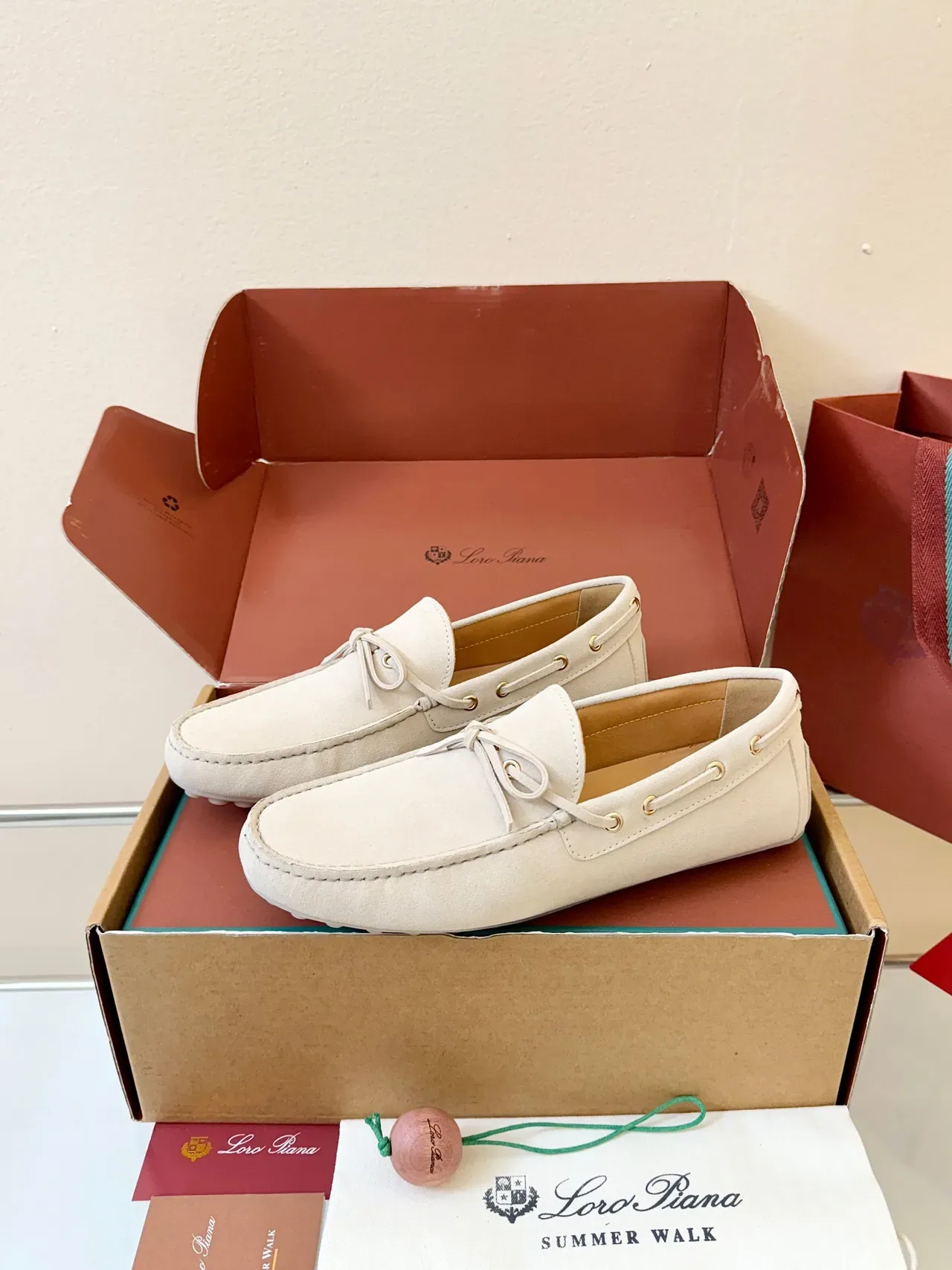 Beige Brown Suede Upper Decorative Bow Loafer 2