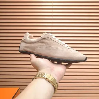 Beige Suede Low-Top Minimalist Sneaker