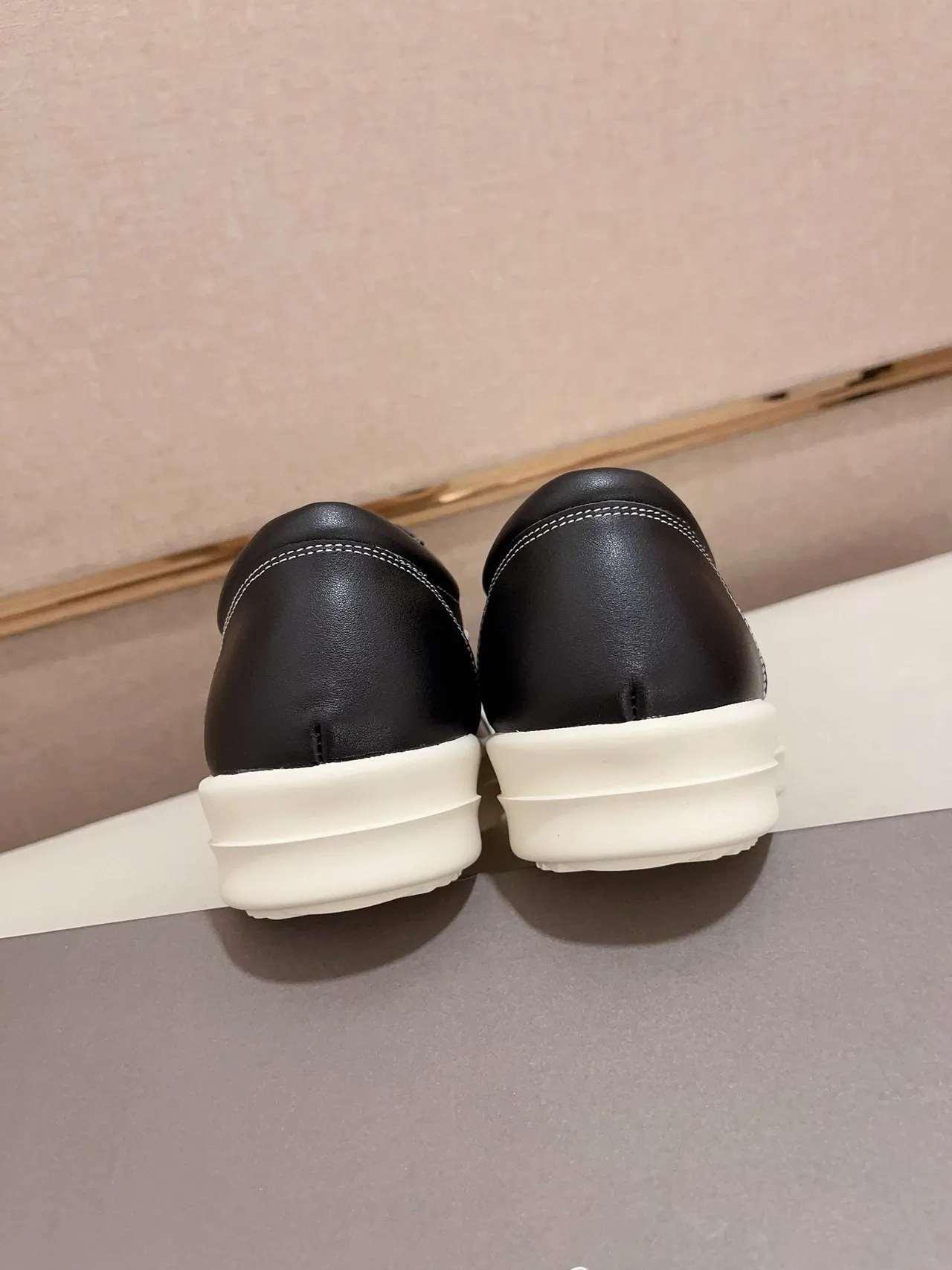 Black and Cream Leather Platform Sneaker 8