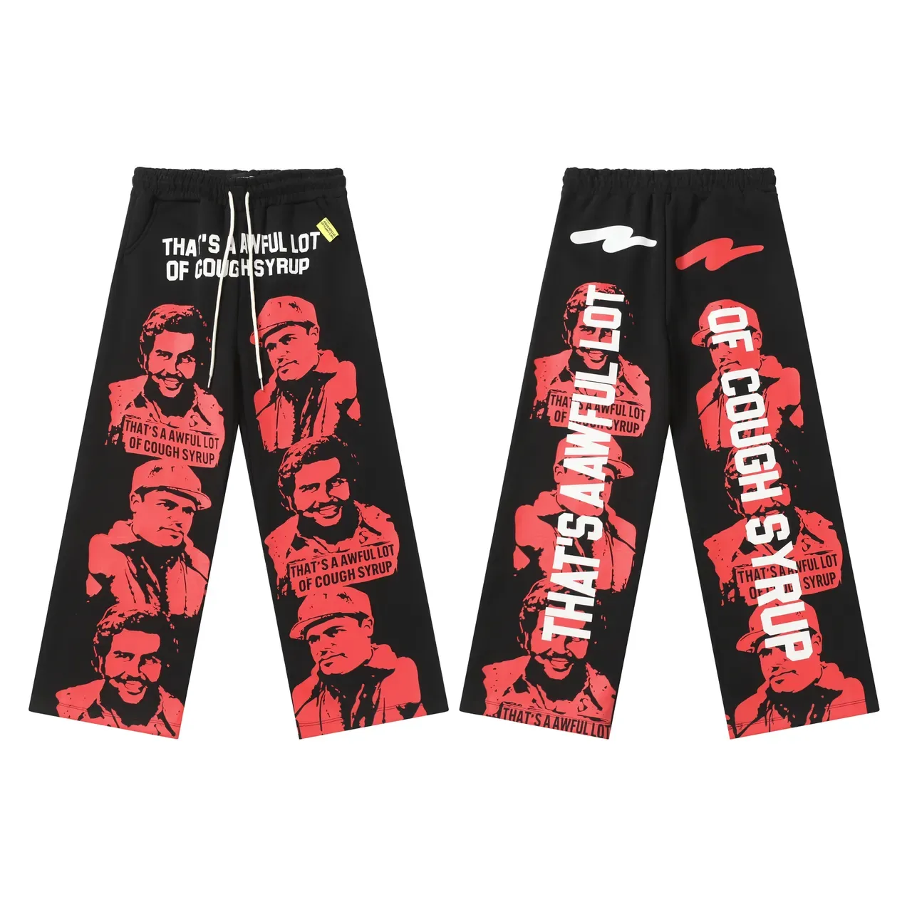 Hoodie noir et rouge avec impression graphique à fermeture éclair 4