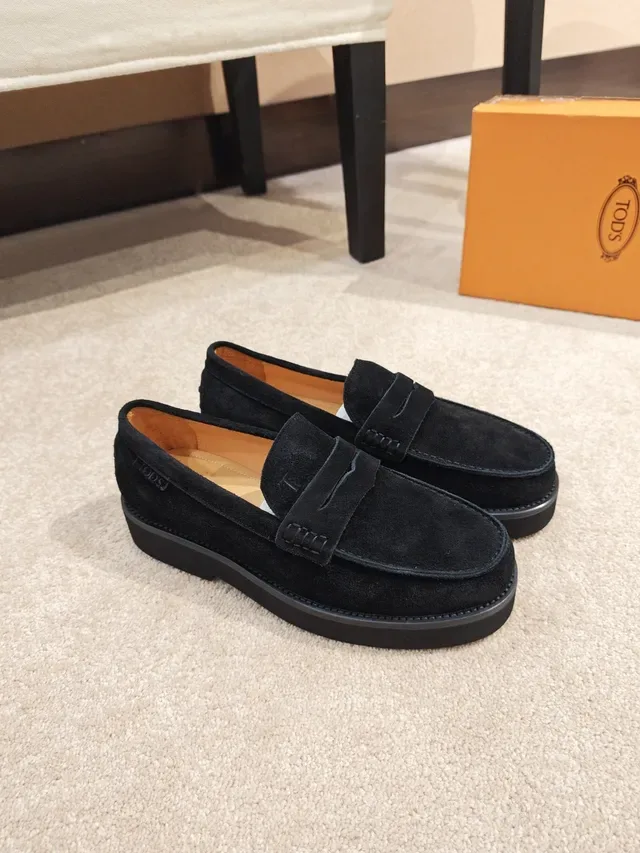Black Beige Suede Upper Penny Strap Loafer 3