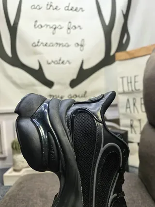 Black Chunky Sole Mesh Sneaker 3