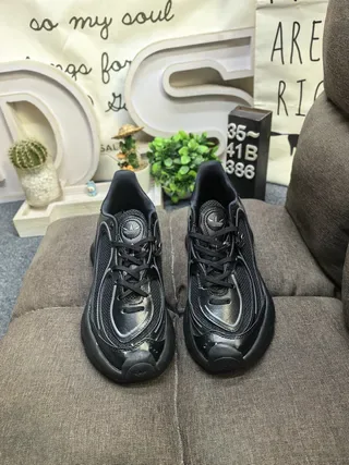 Black Chunky Sole Mesh Sneaker 10
